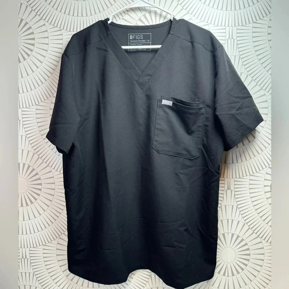 Figs Men’s Technical Collection Black Leon Three Pocket Scrub Top XL - Picture 1 of 6